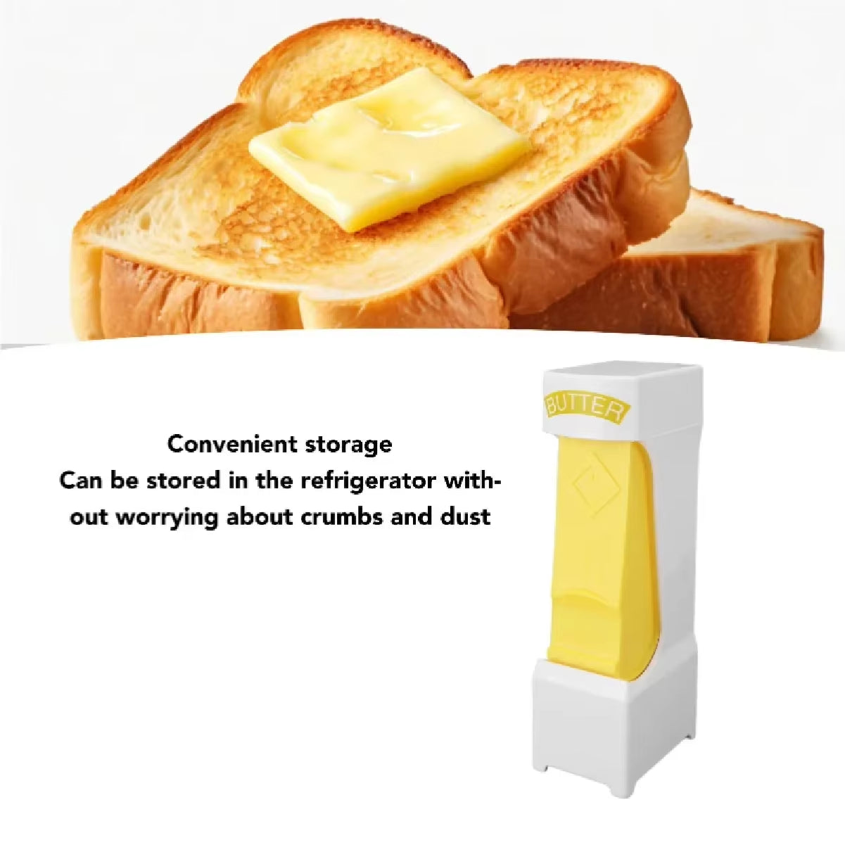Stick Butter Cutter Abs One Click Butter Cheese Dispenser with Stainless Steel Blade Kitchen Gadget for Breads Cakes Baking Diy