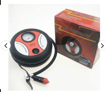 Portable Air Compressor 12Volt Inflates Cars and Bikes