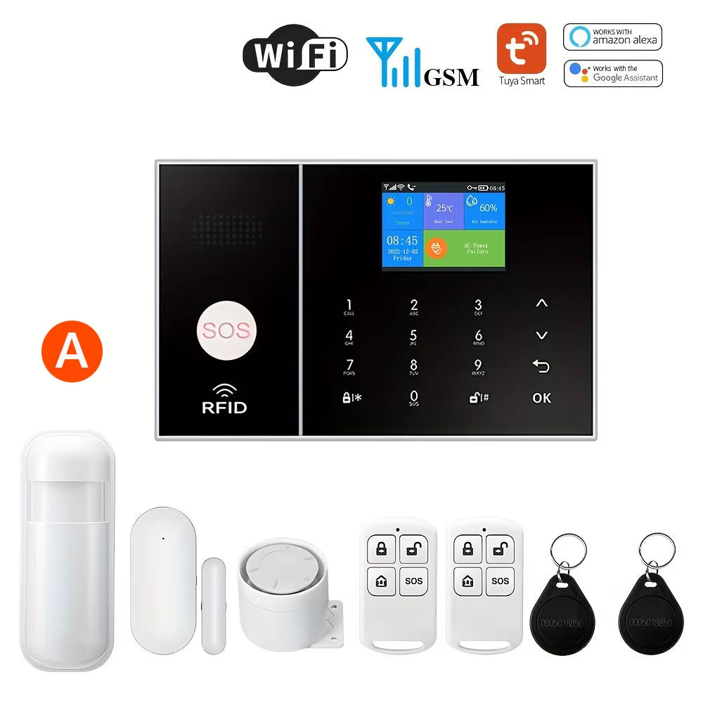 Home Security Tuya Home Alarm Wireless Smart System 2G GSM Wifi Home Child Safety Protection Anti-Theft Camera Automation