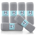 Baby Washcloths, Rayon Made from Bamboo - 2 Layer Ultra Soft Absorbent Newborn Bath Face Towel - Reusable Baby Wipes for Delicate Skin - Grey, 6 Pack