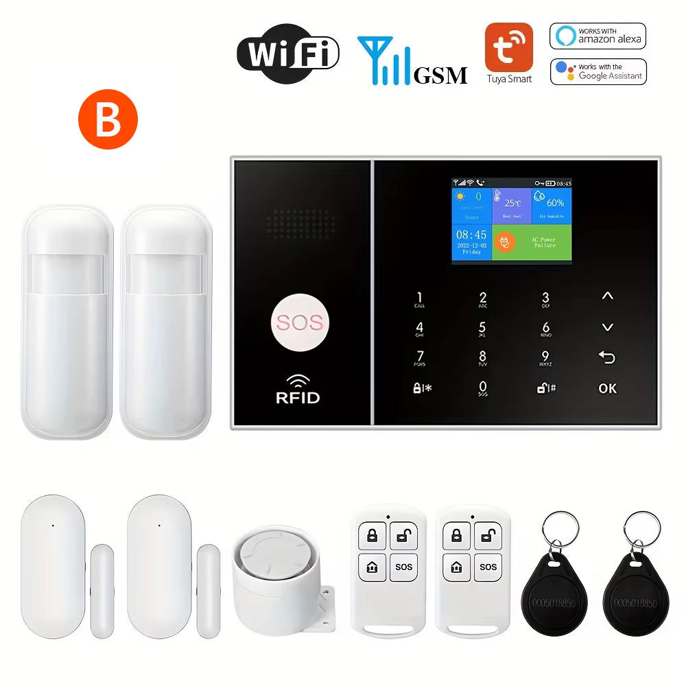 Home Security Tuya Home Alarm Wireless Smart System 2G GSM Wifi Home Child Safety Protection Anti-Theft Camera Automation