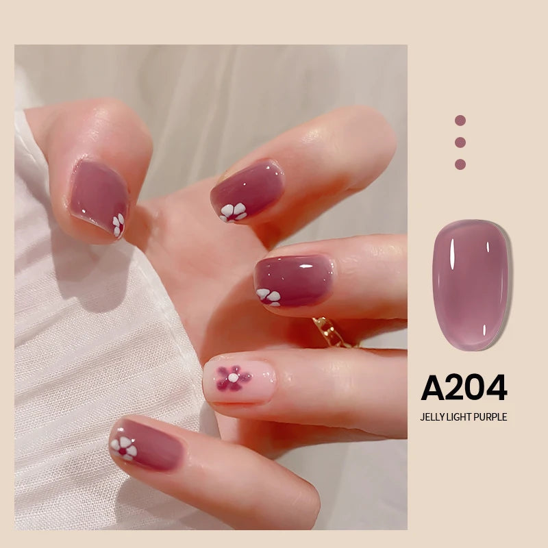 MAYCHAO Transparent Nude Jelly Gel Nail Polish Semi Permanent 7.3ml Top Coat Soak Off UV LED Varnish Nail Art Design Base Gel