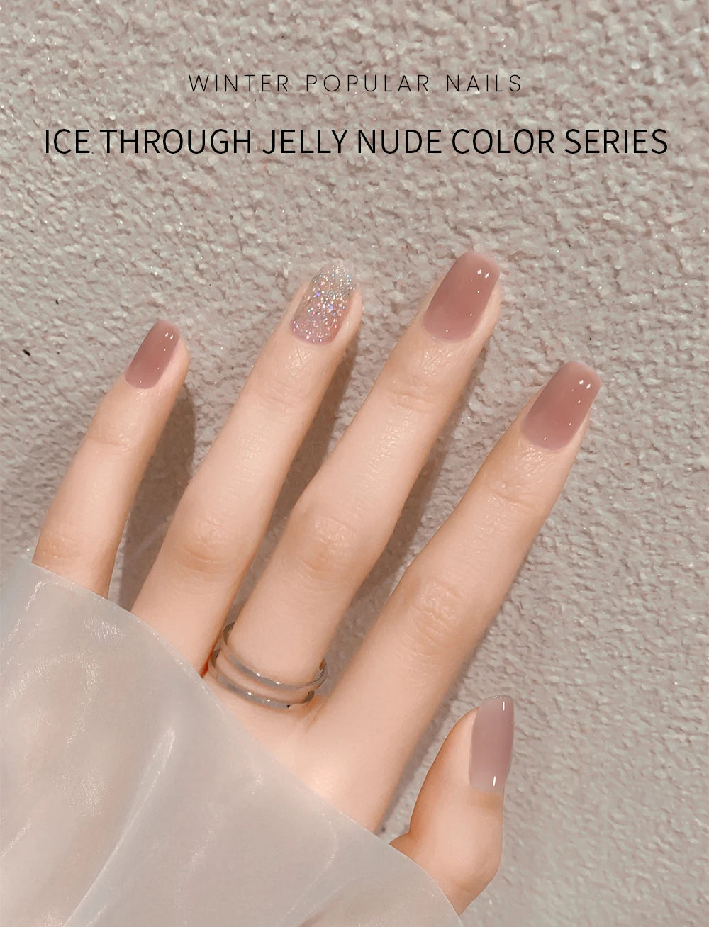 MAYCHAO Transparent Nude Jelly Gel Nail Polish Semi Permanent 7.3ml Top Coat Soak Off UV LED Varnish Nail Art Design Base Gel