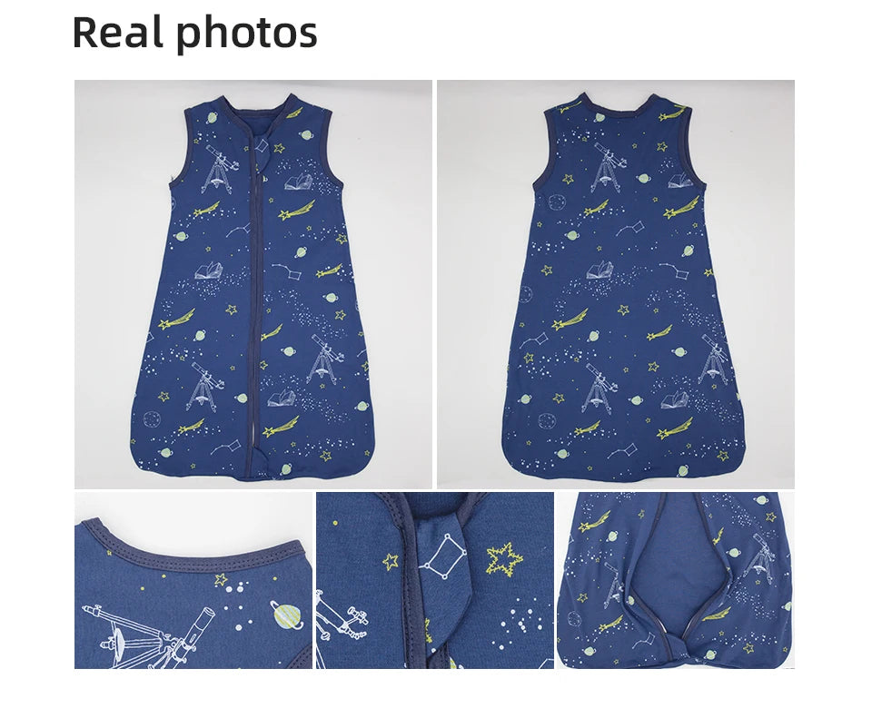 Sleeping Bags For Baby 3-18Months Summer Thin Baby One-Piece Sleepwear Cute Bear Print Cartoon Sleepsack Anti-Kick Blanket