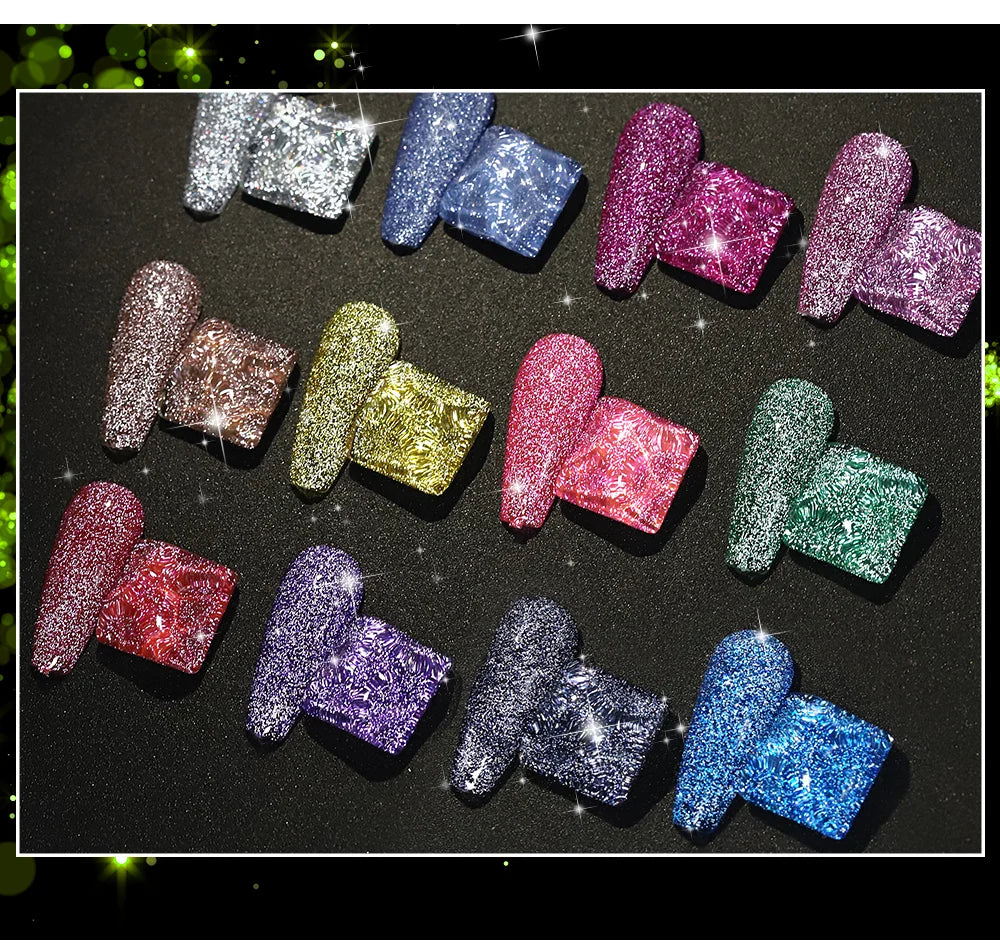 15ml Disco Laser Gel Nail Polish Super Shiny Reflective Color UV Nail Gel Glitter Phototherapy Flash Gellak Nail Art