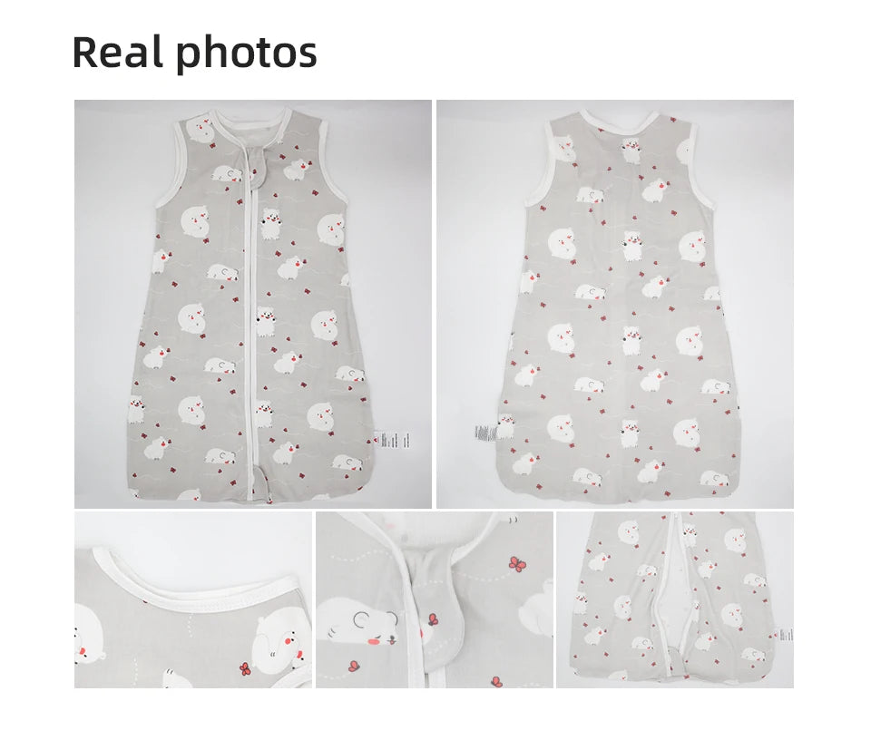 Sleeping Bags For Baby 3-18Months Summer Thin Baby One-Piece Sleepwear Cute Bear Print Cartoon Sleepsack Anti-Kick Blanket