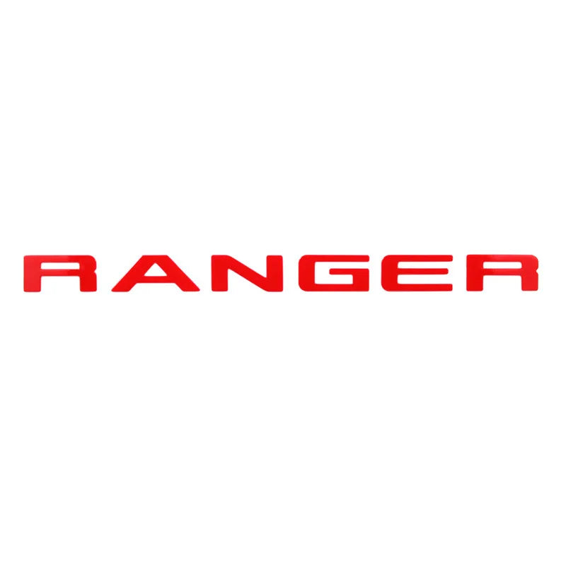 For Ford Ranger 2015-2021 Grille Top Logo Letter Grill RANGER 3D Emblem Original Size ABS Sticker With Glue Chromium Styling