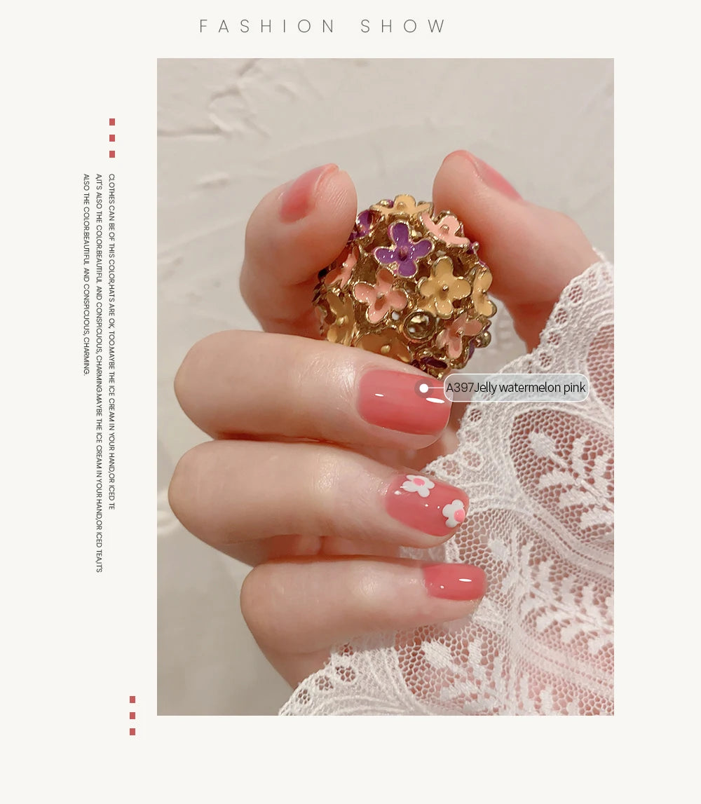 MAYCHAO Transparent Nude Jelly Gel Nail Polish Semi Permanent 7.3ml Top Coat Soak Off UV LED Varnish Nail Art Design Base Gel