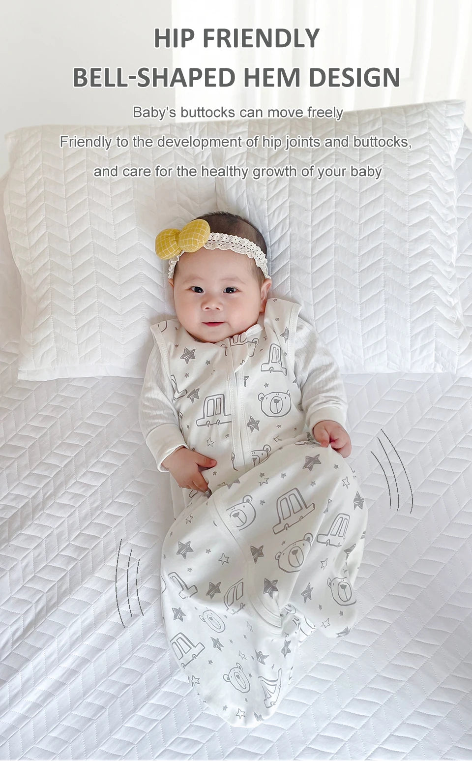 Sleeping Bags For Baby 3-18Months Summer Thin Baby One-Piece Sleepwear Cute Bear Print Cartoon Sleepsack Anti-Kick Blanket