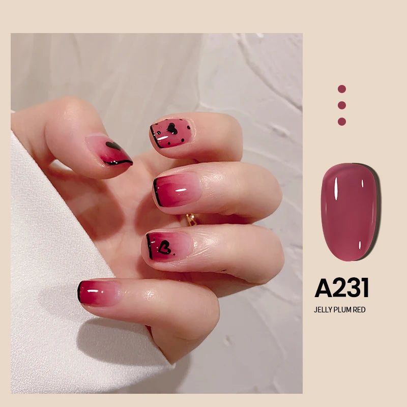 MAYCHAO Transparent Nude Jelly Gel Nail Polish Semi Permanent 7.3ml Top Coat Soak Off UV LED Varnish Nail Art Design Base Gel