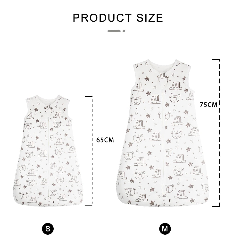 Sleeping Bags For Baby 3-18Months Summer Thin Baby One-Piece Sleepwear Cute Bear Print Cartoon Sleepsack Anti-Kick Blanket