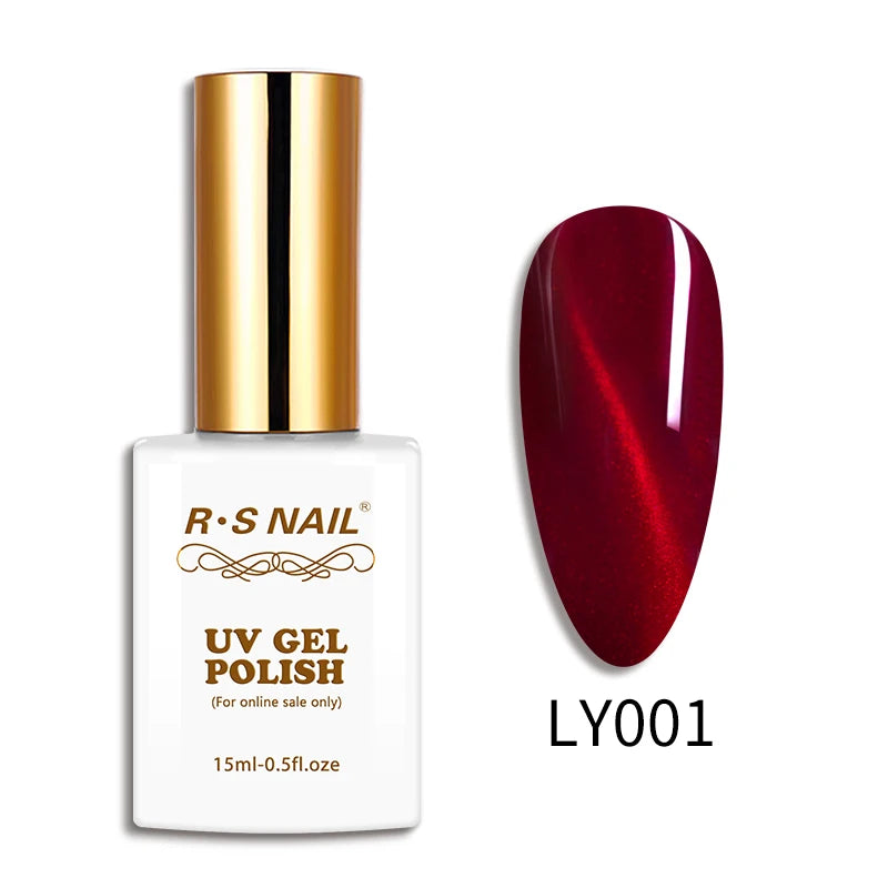 RS NAIL 15ml Gel Nail Polish Red Wine Cat Eye Glitter Gel Varnish Winter Color UV LED Nail Art Gel Lacquer 2021 Top