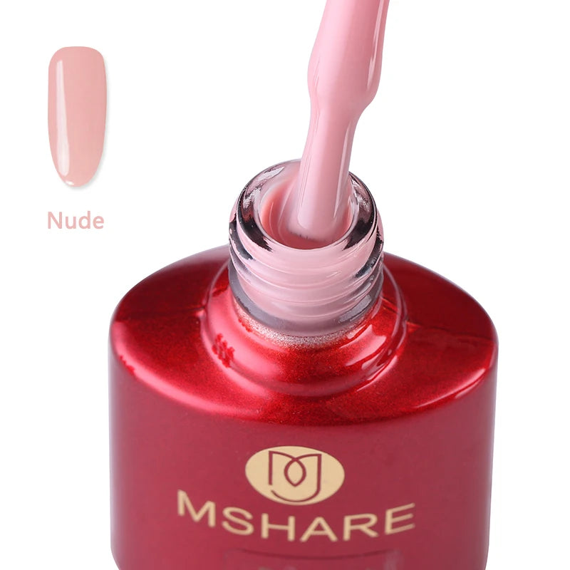 MSHARE Milk Milky White Base Gel Polish Camouflage Color Rubber Base Nail base coat 10ml