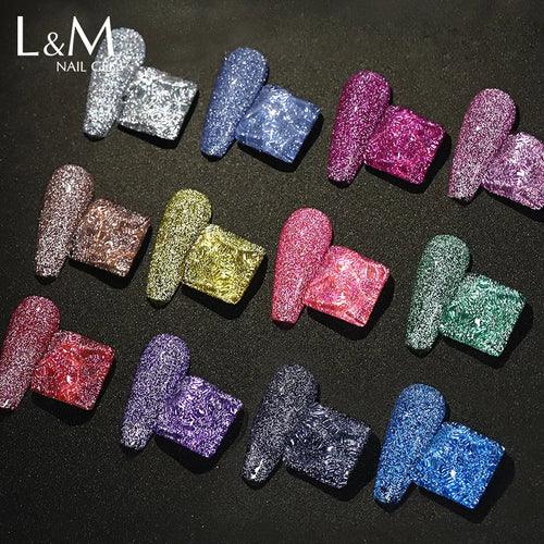 15ml Disco Laser Gel Nail Polish Super Shiny Reflective Color UV Nail Gel Glitter Phototherapy Flash Gellak Nail Art