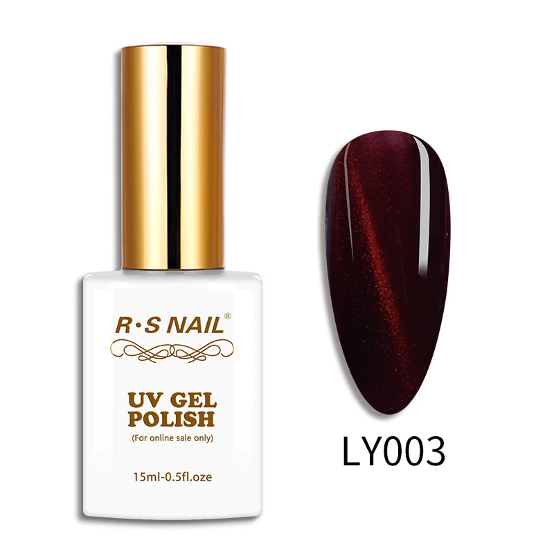 RS NAIL 15ml Gel Nail Polish Red Wine Cat Eye Glitter Gel Varnish Winter Color UV LED Nail Art Gel Lacquer 2021 Top