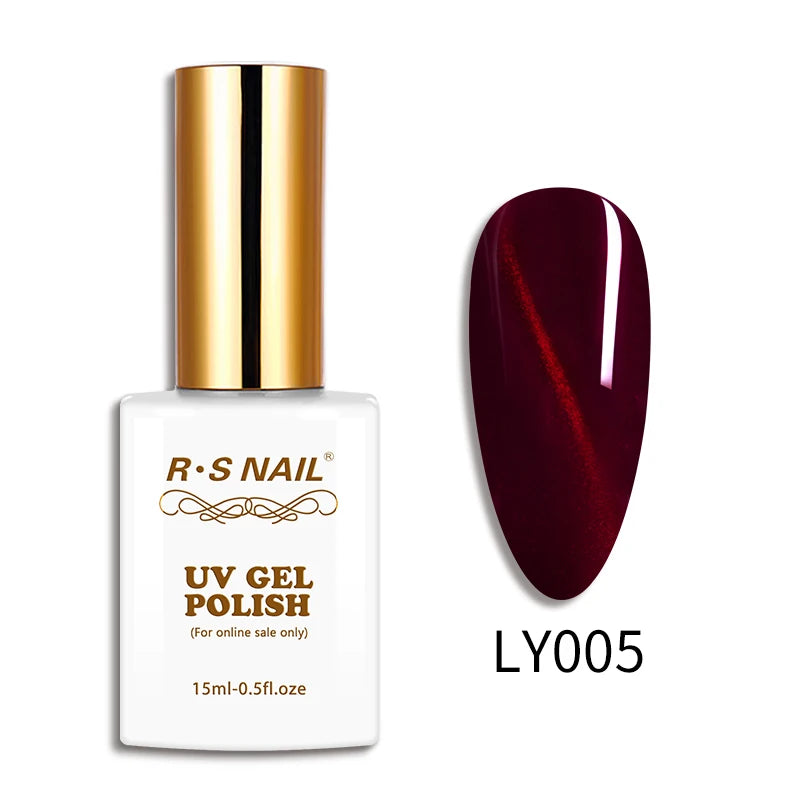 RS NAIL 15ml Gel Nail Polish Red Wine Cat Eye Glitter Gel Varnish Winter Color UV LED Nail Art Gel Lacquer 2021 Top