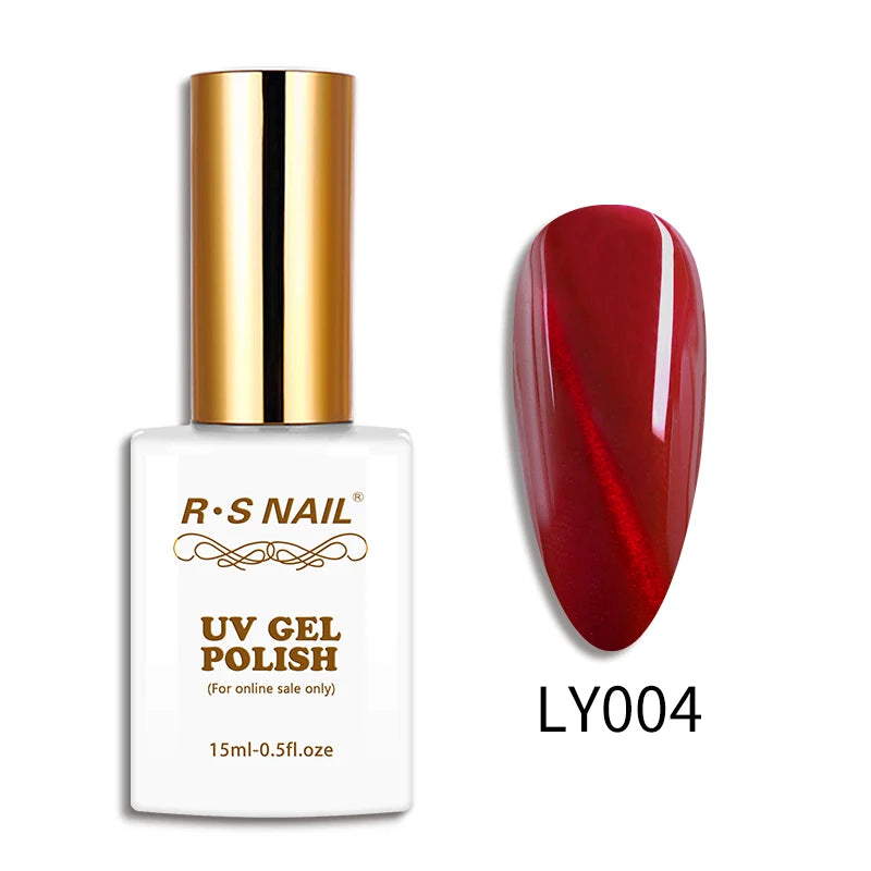 RS NAIL 15ml Gel Nail Polish Red Wine Cat Eye Glitter Gel Varnish Winter Color UV LED Nail Art Gel Lacquer 2021 Top
