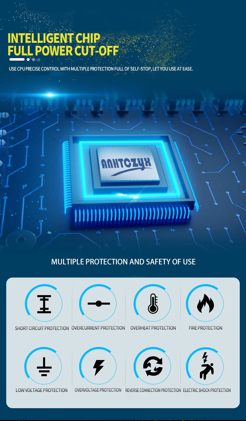 Car Battery Charger 12V 24V Pulse Repair LCD Display Smart Fast Charge AGM Deep Cycle GEL Lead-Acid Charger For Auto Motorcycle