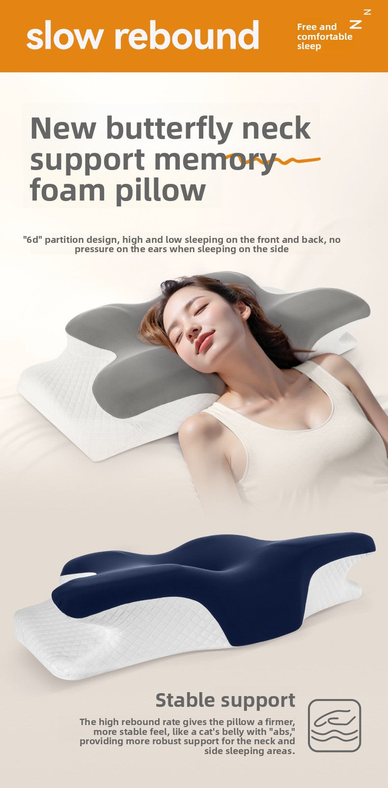 Memory Foam Cervical Pillow for Neck Pain Relief Ergonomic Orthopedic Neck Support Side Back Stomach Sleepers Ideal Gift