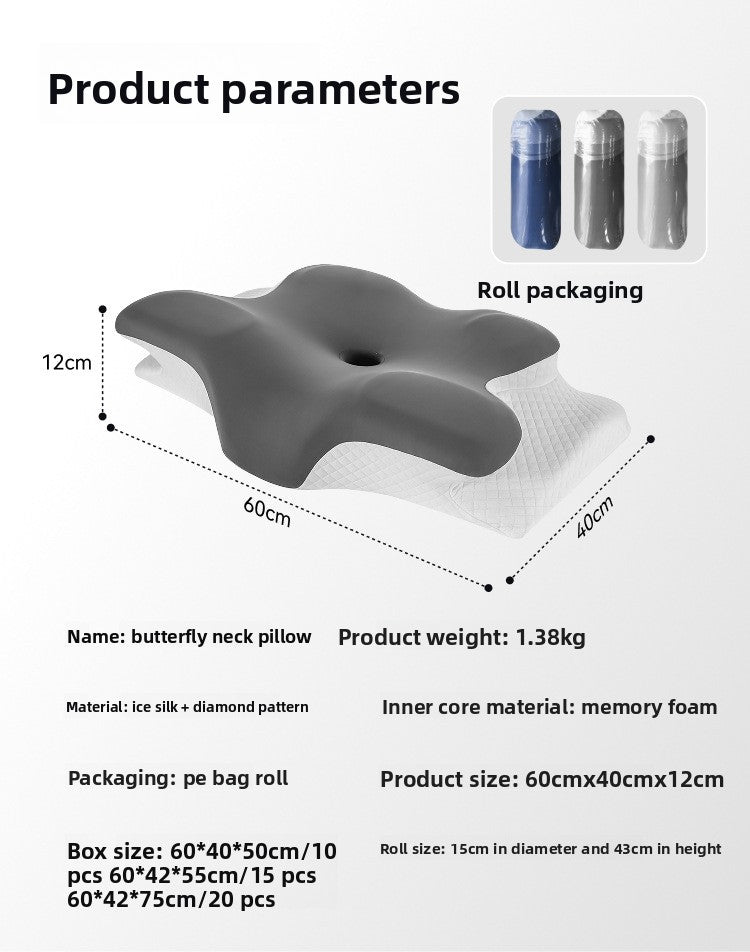 Memory Foam Cervical Pillow for Neck Pain Relief Ergonomic Orthopedic Neck Support Side Back Stomach Sleepers Ideal Gift