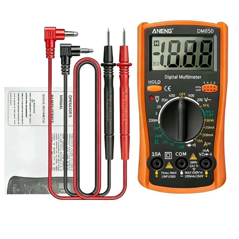 DM850 Professional Digital Multimeter 1999 Auto AC/DC Votage Tester Ohm Current Ammeter Test Probe Professional Detector Tool