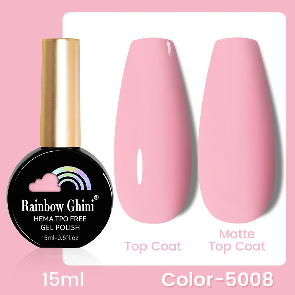 RG 15ML 146Colors HEMA&TPO Free Long Lasting Nail Polish Colorful UV Nail Gel Top Base Coat Supplies For Professional Manicure
