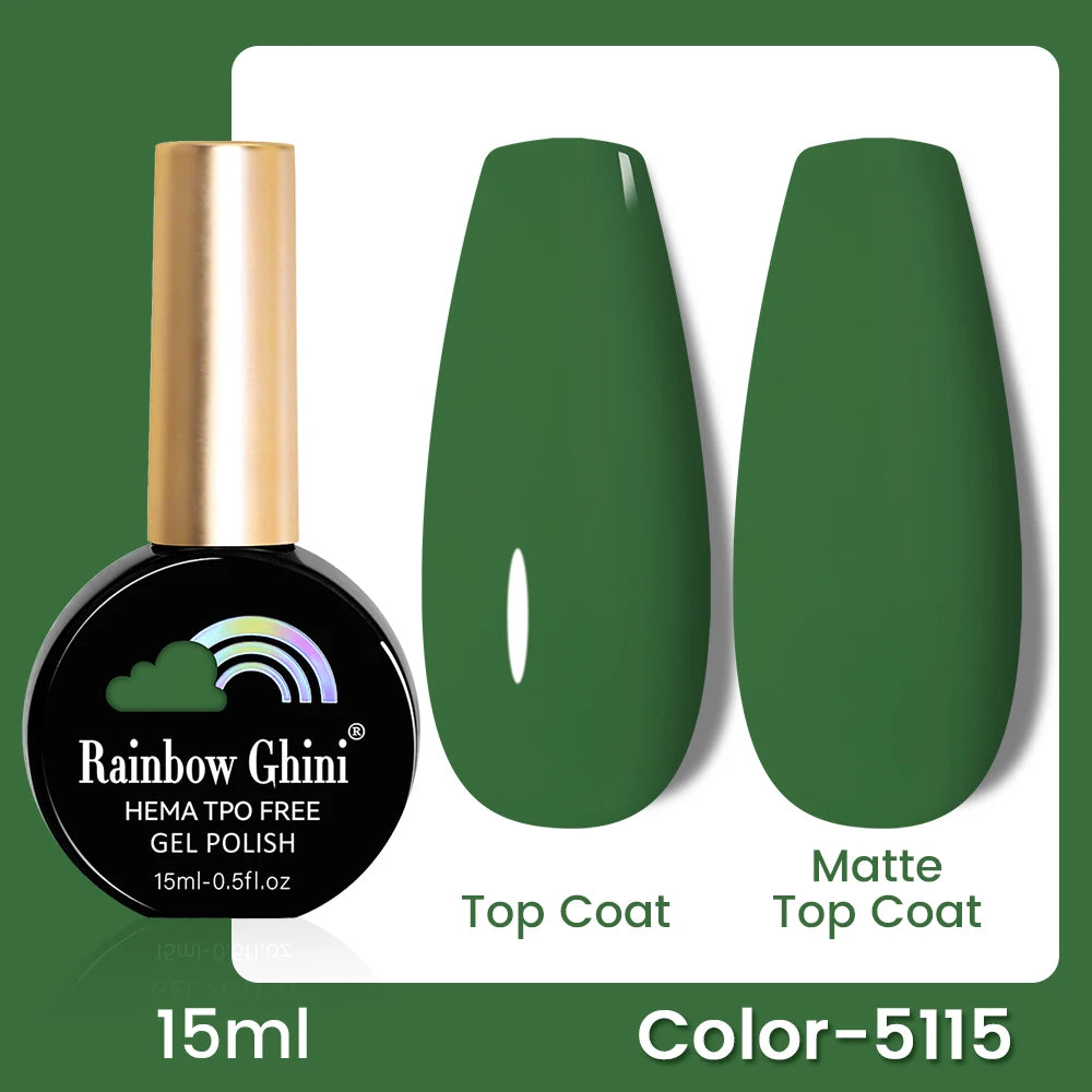 RG 15ML 146Colors HEMA&TPO Free Long Lasting Nail Polish Colorful UV Nail Gel Top Base Coat Supplies For Professional Manicure
