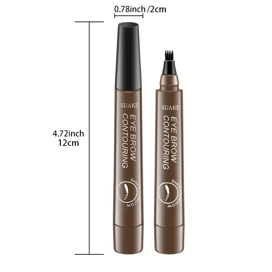 Microblading Eyebrow Pencils with 4 Split Head Waterproof 5 Colors Eyebrow Pens Natural Looking Brows Makeup for Women Cosmetics