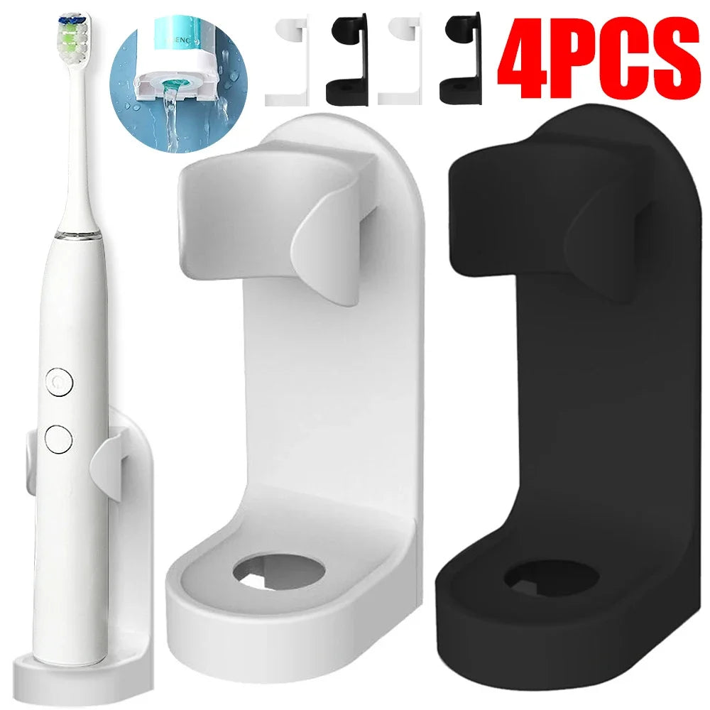 Wall-mounted electric toothbrush holder, plastic tooth hook, razor holder, storage space shelf, bathroom home accessories