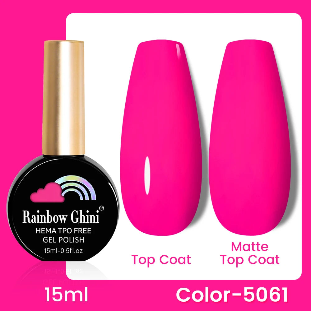 RG 15ML 146Colors HEMA&TPO Free Long Lasting Nail Polish Colorful UV Nail Gel Top Base Coat Supplies For Professional Manicure
