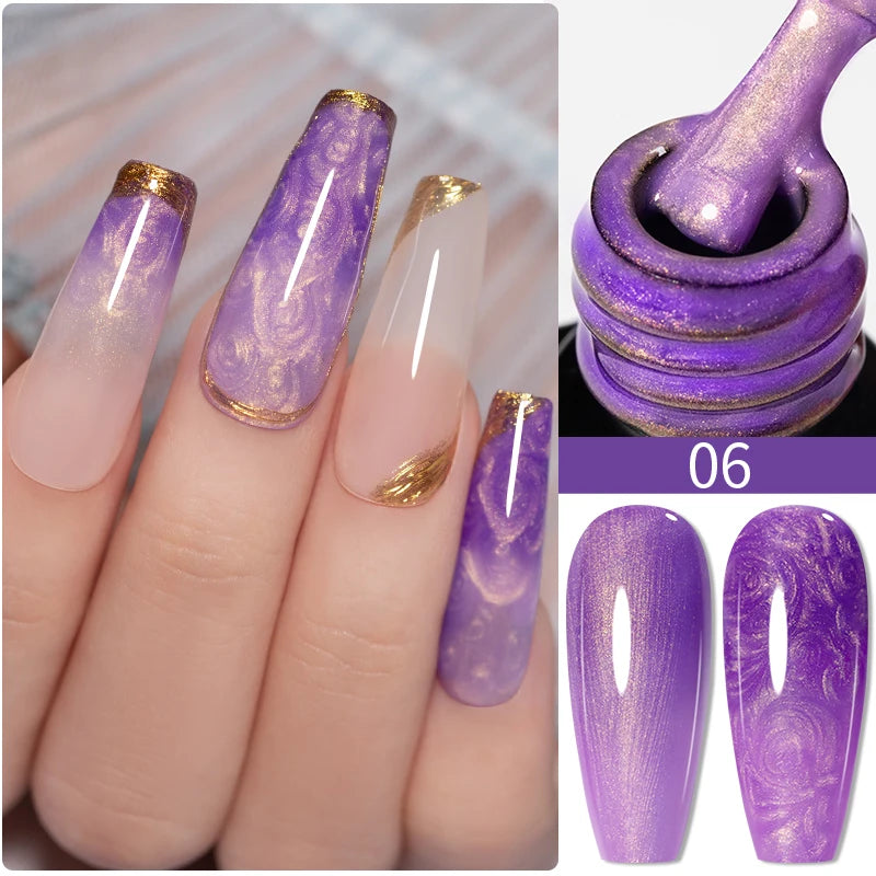 15ML Blooming Marble Gradient Gel Nail Polish Spreading Effect Watercolor Floral Print Nail Art Soak Off UV/LED Nail Varnish