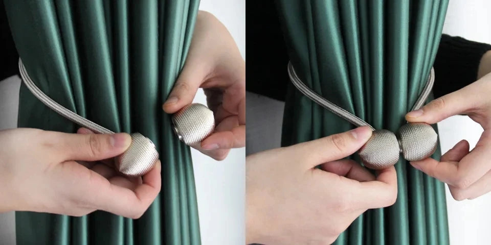 BELAVENIR Magnetic Curtain Tieback High Quality Clip Curtains Buckle Holder Decorative Home Polyester Curtains Accessories
