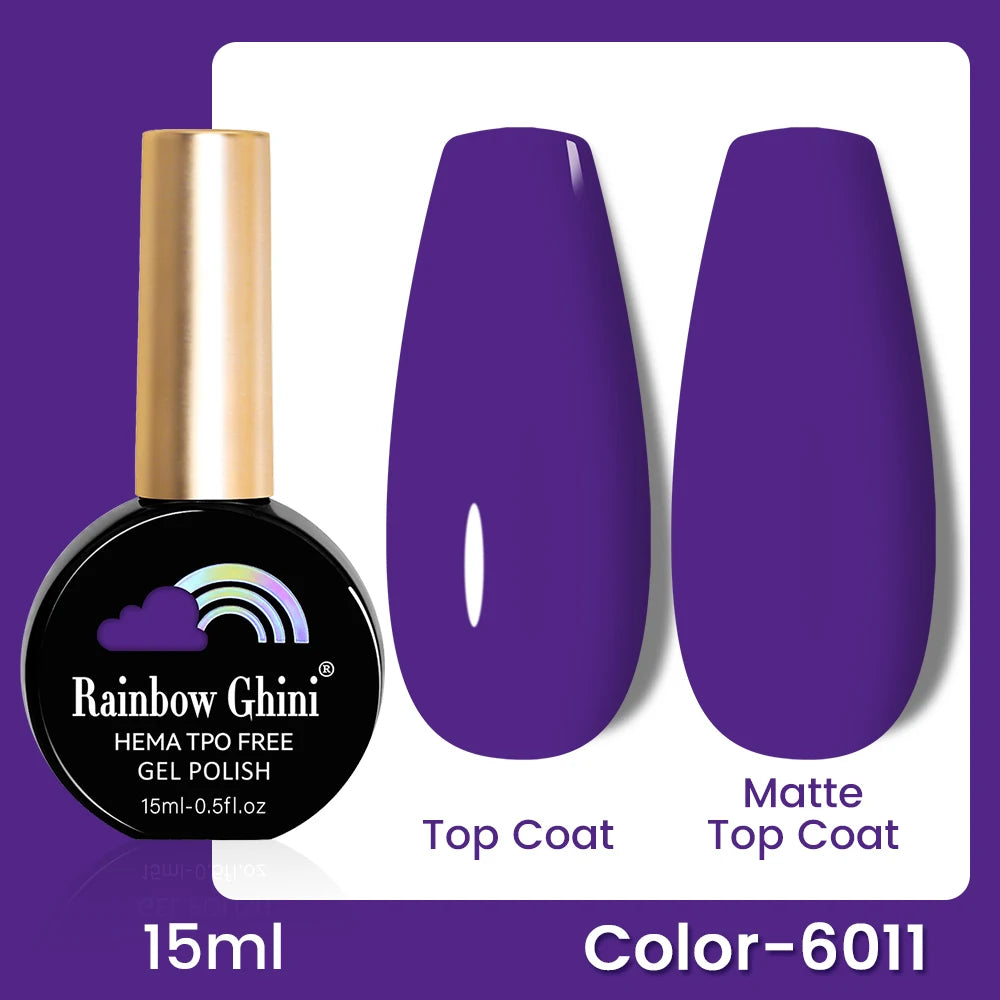 RG 15ML 146Colors HEMA&TPO Free Long Lasting Nail Polish Colorful UV Nail Gel Top Base Coat Supplies For Professional Manicure