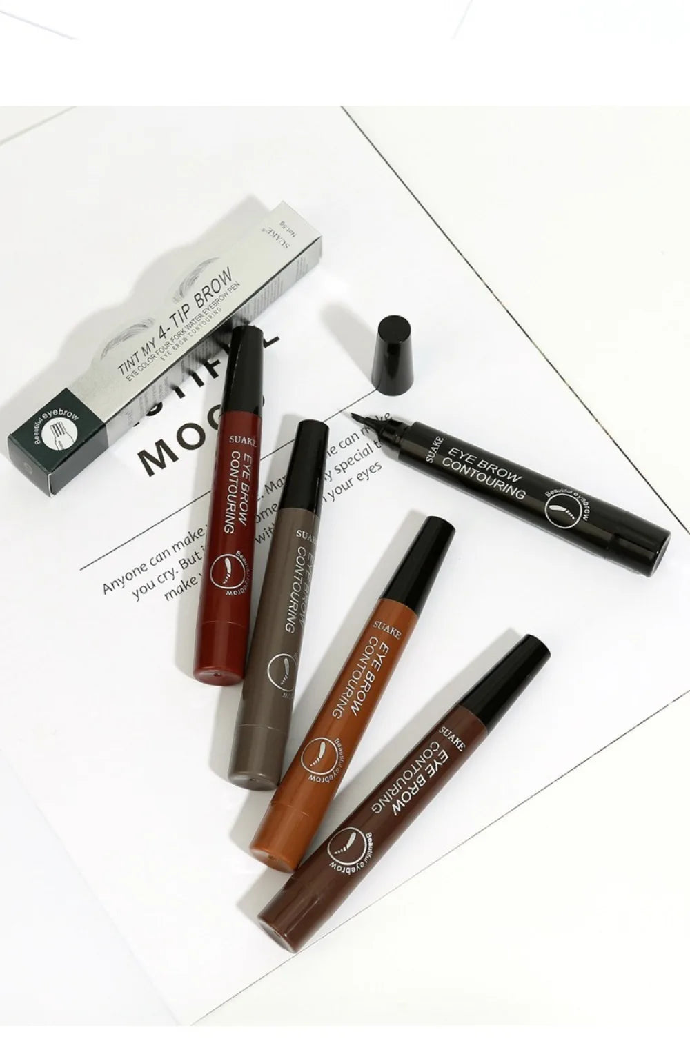 4 Point Head Eyebrow Pencil Long Lasting Waterproof Sweat Proof High Pigmented Eyebrow Tattoo Pen Easy Apply Liquid Brow Makeup