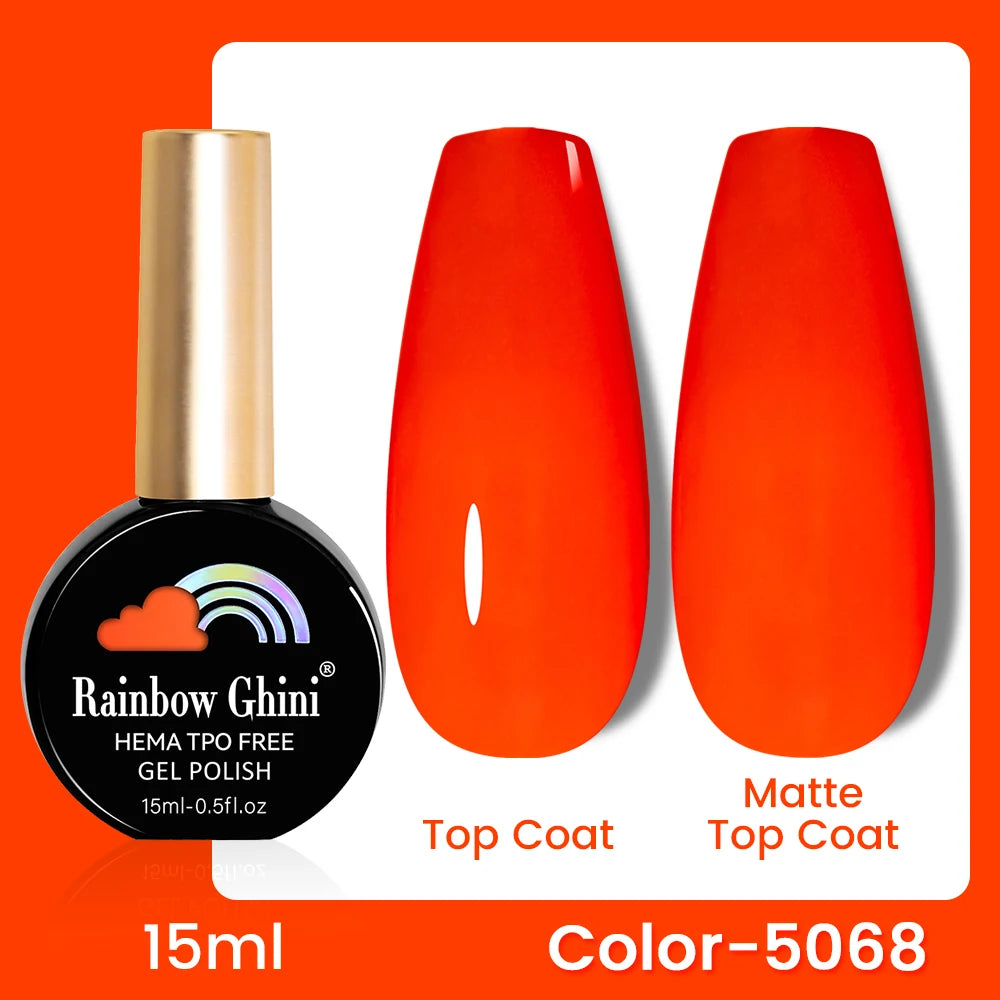 RG 15ML 146Colors HEMA&TPO Free Long Lasting Nail Polish Colorful UV Nail Gel Top Base Coat Supplies For Professional Manicure