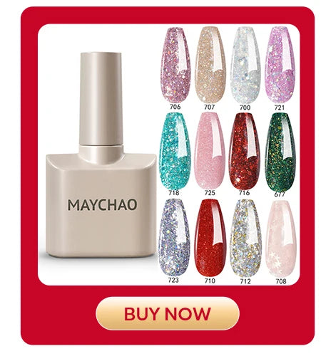 MAYCHAO Transparent Nude Jelly Gel Nail Polish Semi Permanent 7.3ml Top Coat Soak Off UV LED Varnish Nail Art Design Base Gel