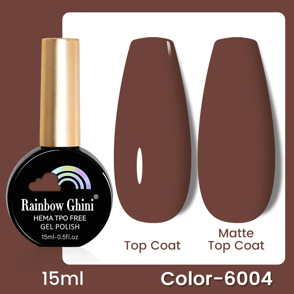 RG 15ML 146Colors HEMA&TPO Free Long Lasting Nail Polish Colorful UV Nail Gel Top Base Coat Supplies For Professional Manicure