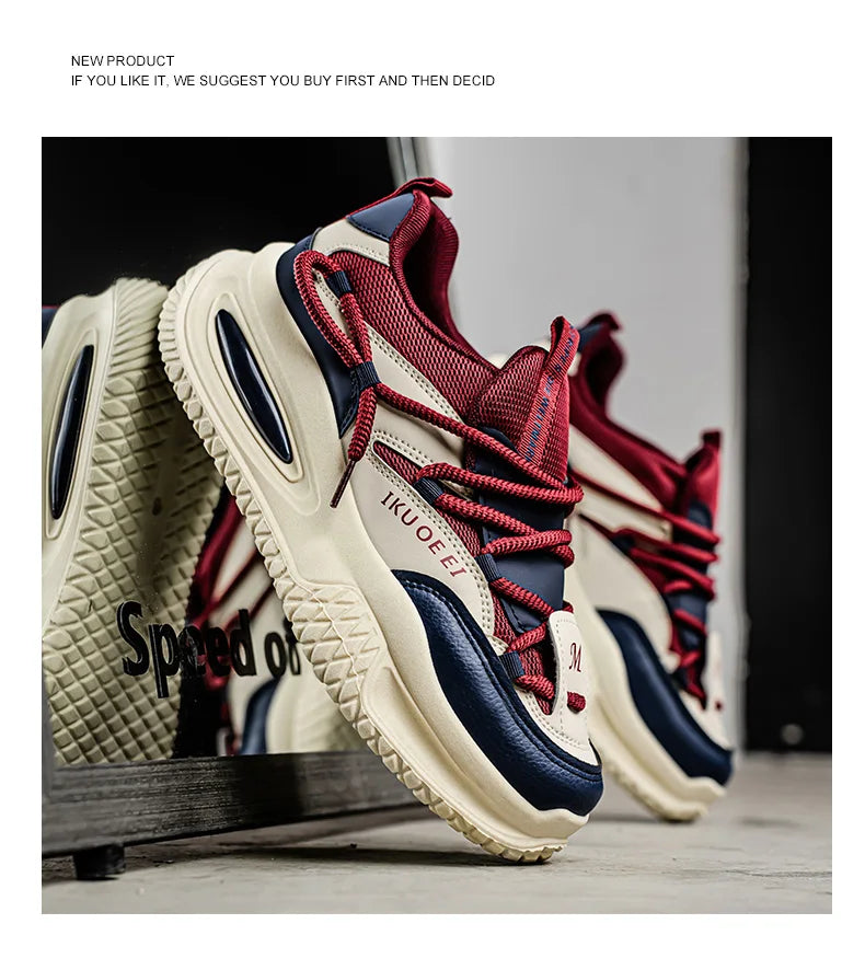 Sneakers For Men British Style Athletic Sneakers Male Sport Walking Sneaker Men Street Style Platform Shoes Male 2024