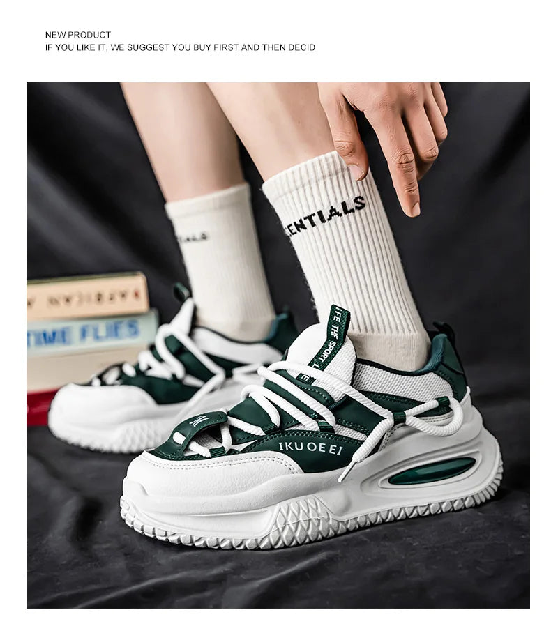 Sneakers For Men British Style Athletic Sneakers Male Sport Walking Sneaker Men Street Style Platform Shoes Male 2024