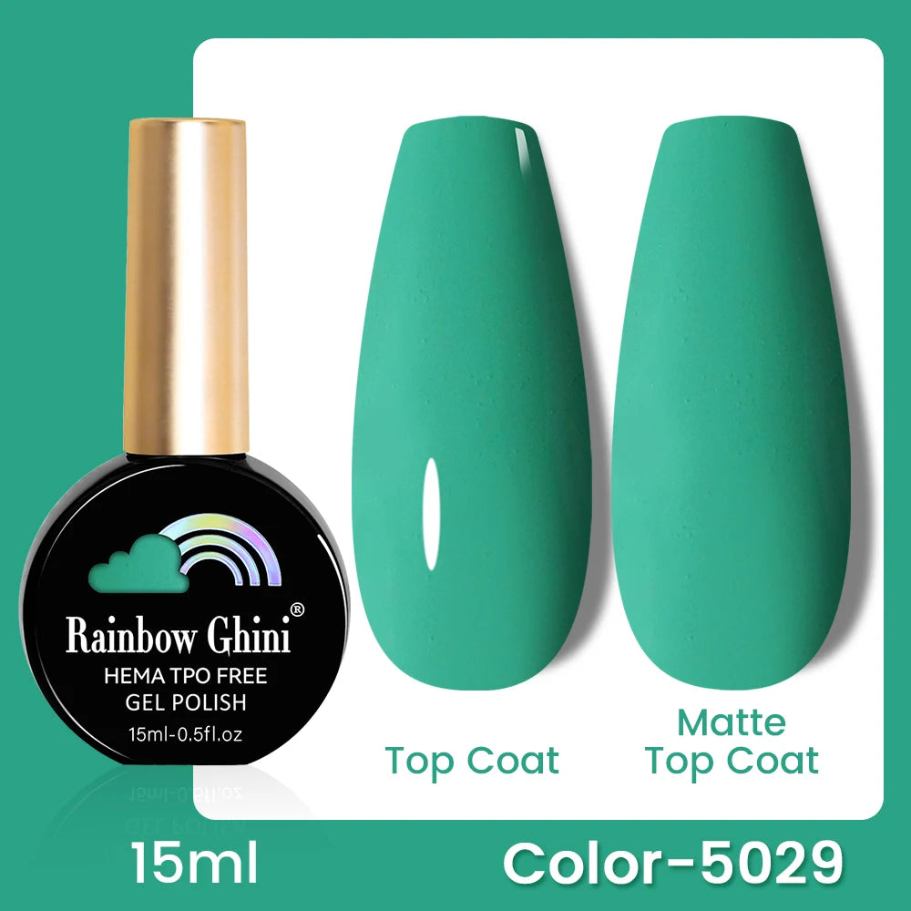 RG 15ML 146Colors HEMA&TPO Free Long Lasting Nail Polish Colorful UV Nail Gel Top Base Coat Supplies For Professional Manicure