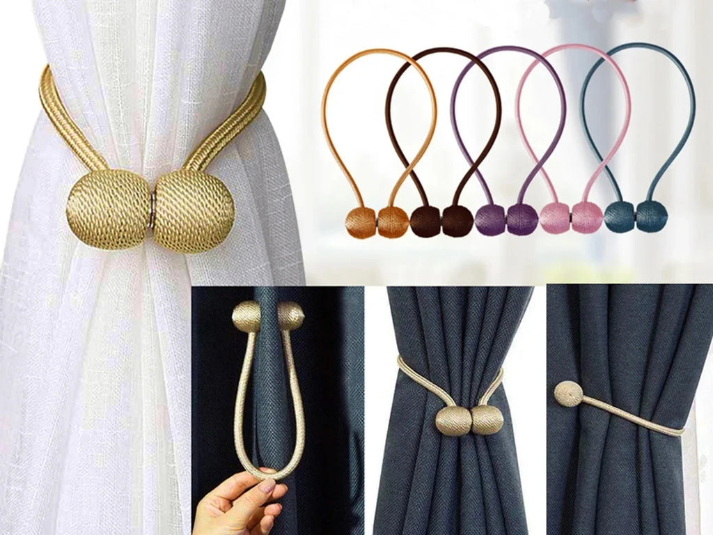 BELAVENIR Magnetic Curtain Tieback High Quality Clip Curtains Buckle Holder Decorative Home Polyester Curtains Accessories