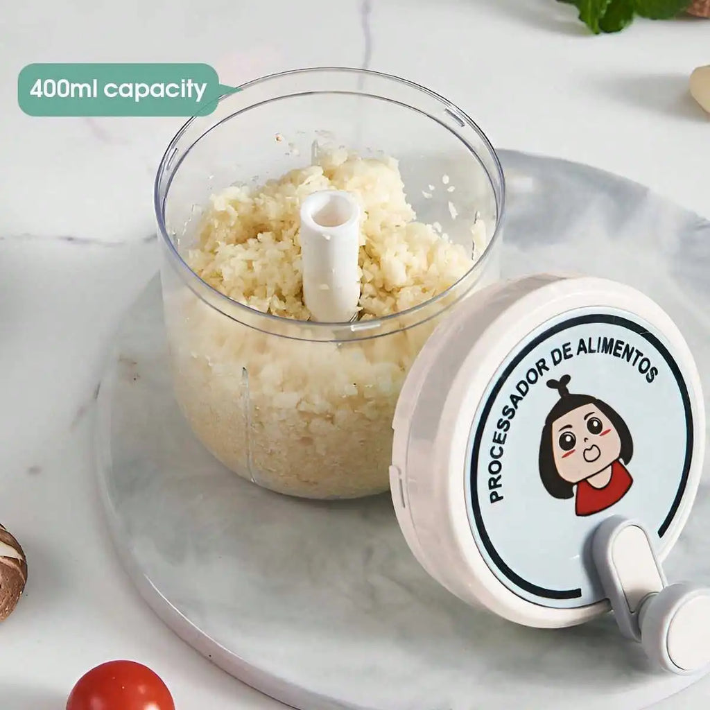 Garlic Crusher, Highly Efficient Masher Chopper for Home, Multifunctional Manual Grinder with Safe Blades