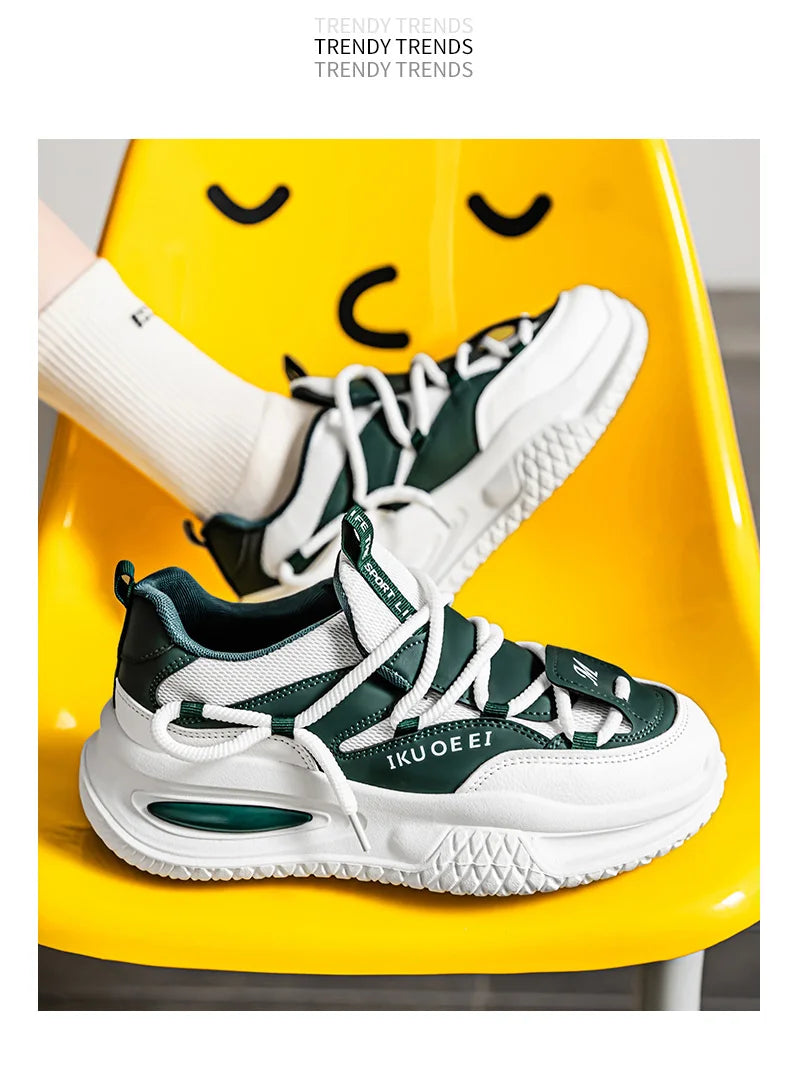 Sneakers For Men British Style Athletic Sneakers Male Sport Walking Sneaker Men Street Style Platform Shoes Male 2024