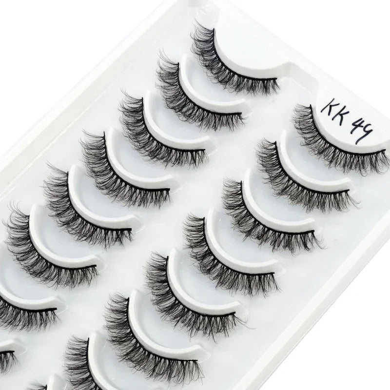 HBZGTLAD Russian Strip Lashes 10 Pairs 3D Mink Lashes Natural Eyelashes Dramatic False Eyelashes Wholesale Eyelash Extension