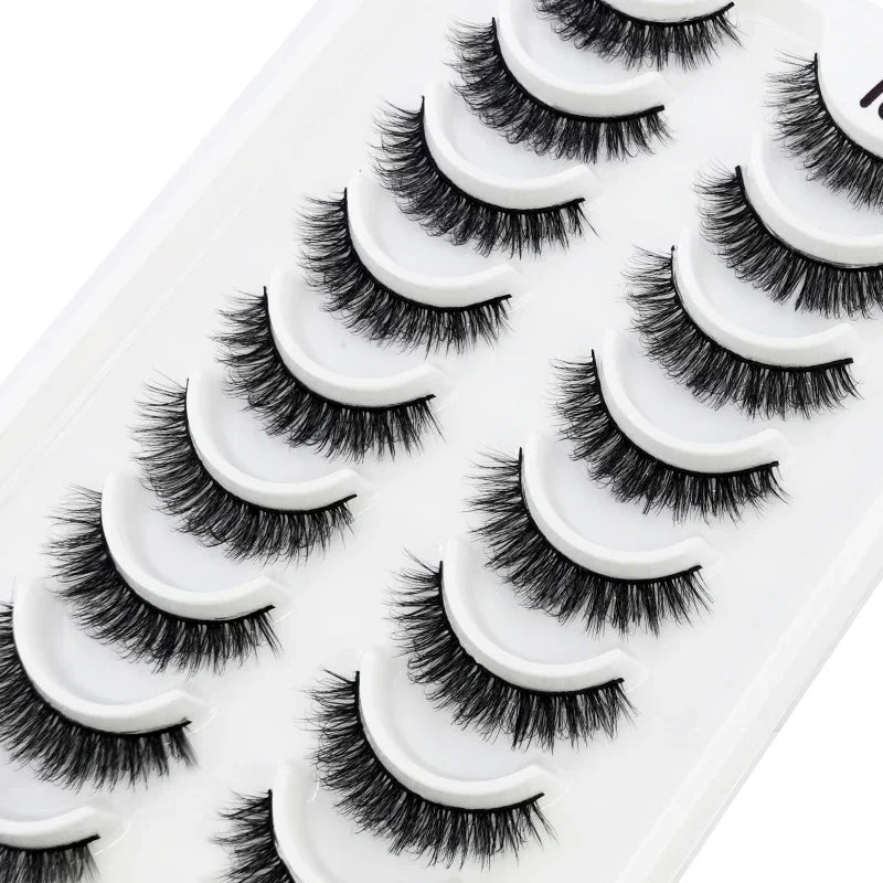 HBZGTLAD Russian Strip Lashes 10 Pairs 3D Mink Lashes Natural Eyelashes Dramatic False Eyelashes Wholesale Eyelash Extension