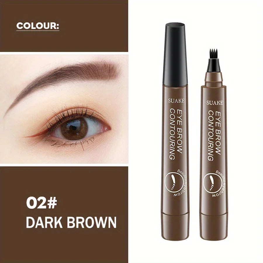 Microblading Eyebrow Pencils with 4 Split Head Waterproof 5 Colors Eyebrow Pens Natural Looking Brows Makeup for Women Cosmetics