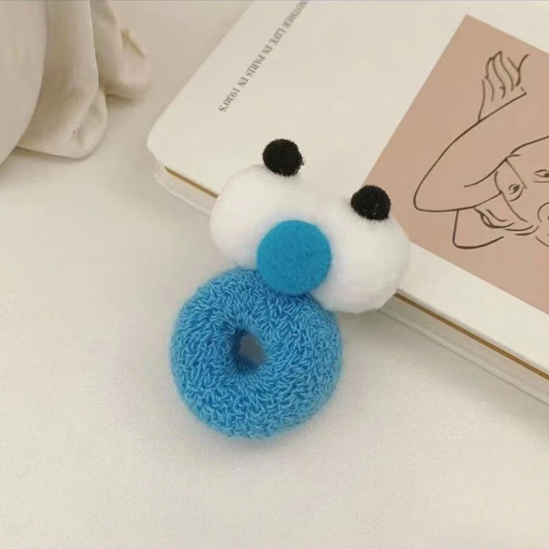 New Autumn and Winter Funny Selling Big Eyes Rope Girl Heart Candy Color High Elasticity 2-16 Years Old Hair Band