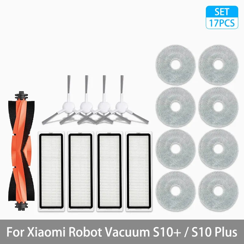 For Xiaomi Robot Vacuum S10+ / S10 Plus Accessories Main Brush Side Brush Hepa Filter Mop Rag Cloth Replacement Spare Parts
