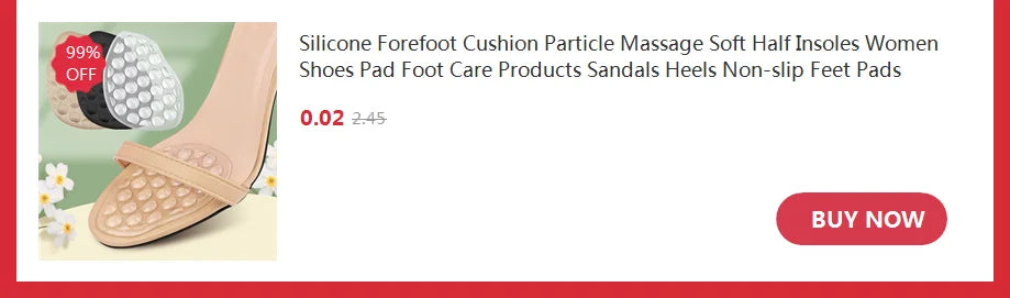 1Pair Heels Forefoot Pads Relieve Pain Orthopedic Insoles Silicone Cushion Sandals Foot Care Products GEL Non-slip Shoes Pad