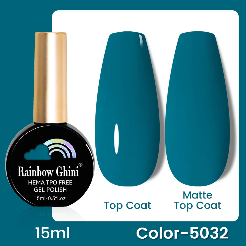 RG 15ML 146Colors HEMA&TPO Free Long Lasting Nail Polish Colorful UV Nail Gel Top Base Coat Supplies For Professional Manicure